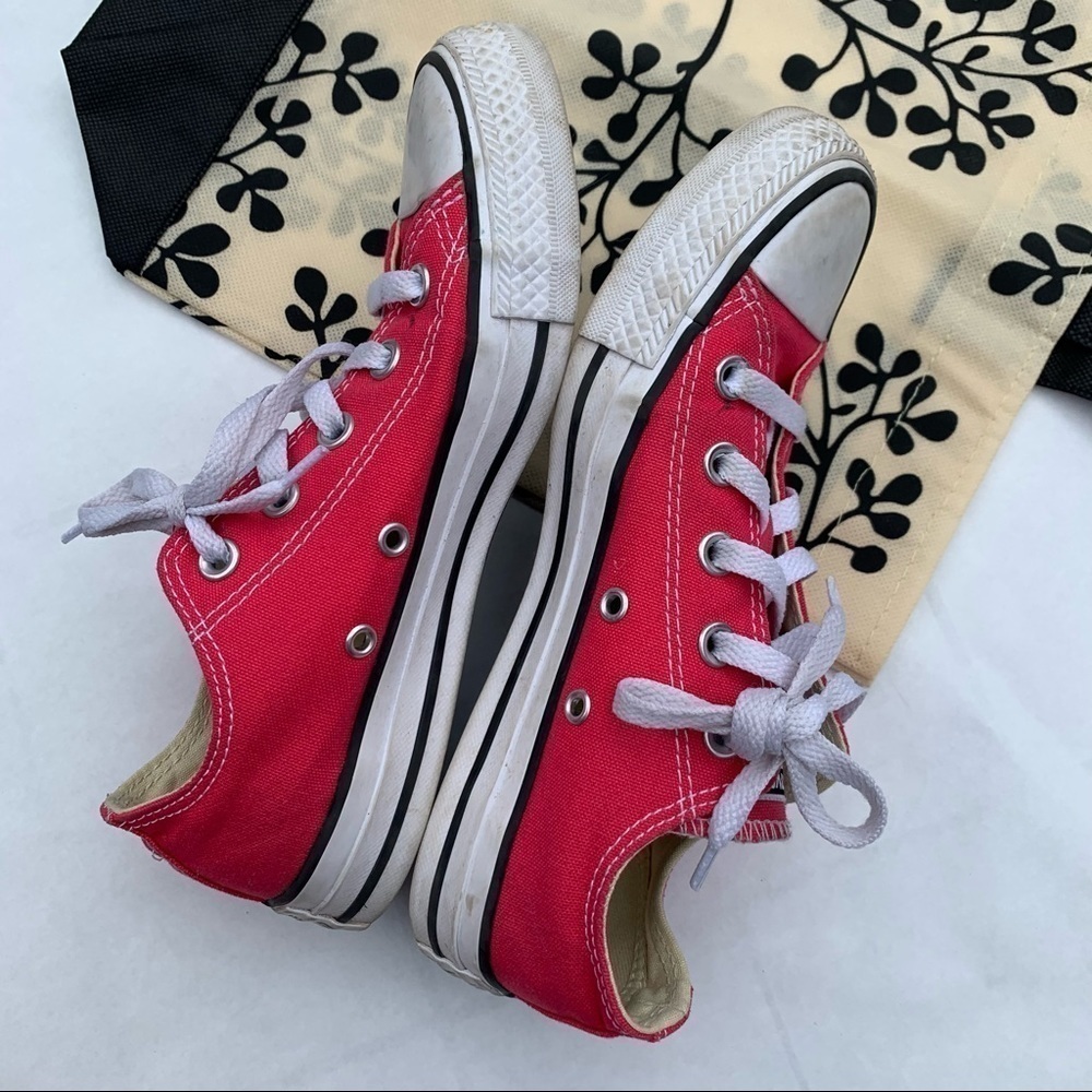 Converse all star hot pink low top canvas Sneaker women’s 6 shoes skater - Picture 5 of 9